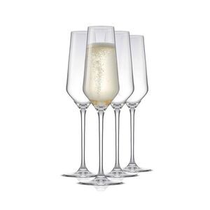 JoyJolt Layla Crystal Champagne Flutes Glasses Set of 4 Czech Republic NIB New